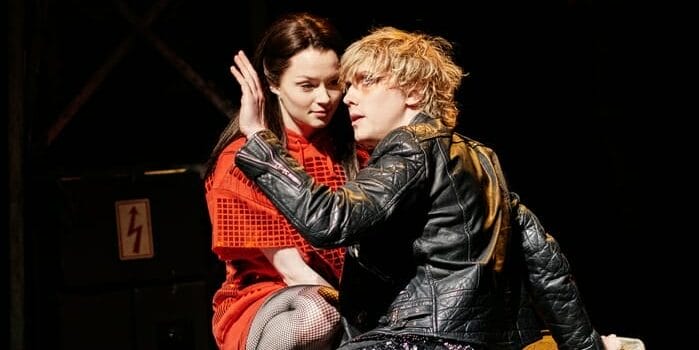 Christina Bennington as Raven & Andrew Polec as Strat in BAT OUT OF HELL - THE MUSICAL, credit Specular (2)
