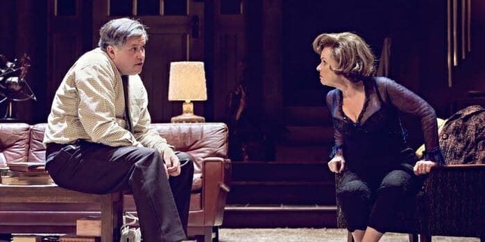 WHO’S AFRAID OF VIRGINIA WOOLF by Albee ; Directed by James MacDonald ; Designed by Tom Pye ; at the Harold Pinter Theatre, London, UK ; 21 February 2017 ; Credit : Johan Persson /