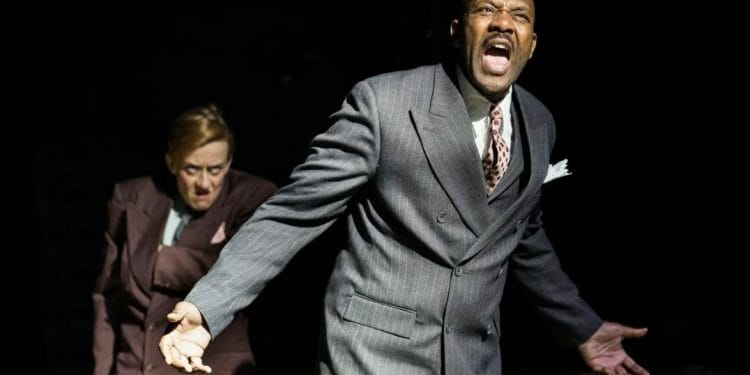 Lucy Ellinson and Lenny Henry in The Resistible Rise of Arturo Ui at the Donmar Warehouse CREDIT HELEN MAYBANKS