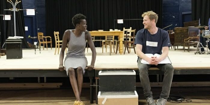 Sheila Atim (Marianne Laine) and Sam Reid (Gene Laine) in Girl from the North Country at The Old Vic. Photo by Manuel Harlan