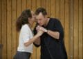 l-r Lydia Leonard and Toby Stephens in rehearsal for 'Oslo' - photo credit Brinkhoff Mögenberg.988-0117