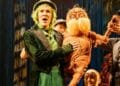 Simon Paisley Day (The Once-ler) and The Lorax - Laura Caldow, Ben Thompson and David Ricardo-Pearce (Puppeteers) in Dr. Seuss's The Lorax at The Old Vic