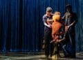 The Lorax - Laura Caldow, Ben Thompson and David Ricardo-Pearce (Puppeteers) in Dr. Seuss's The Lorax at The Old Vic. Photos by Manuel 3