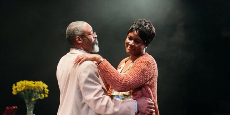 Wil Johnson and Sarah Niles in Leave Taking at the Bush Theatre © Helen Murray