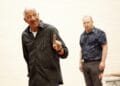Derek Griffiths and Adrian Scarborough in rehearsals for Exit the King, image by Simon Annand