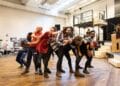 . The company rehearse for Hadestown National Theatre c Helen Maybanks