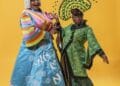 Clive Rowe as Widow Twankey and Tameka Empson as The Empress in Hackney Empires th anniversary pantomime Aladdin. Credit Perou