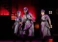 . Carly Mercedes Dyer Gloria Onitiri and Rosie Fletcher The Fates in Hadestown at National Theatre c Helen Maybanks