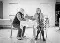 Nicholas Woodeson and Jane Horrocks in rehearsal for Pinter Five. Photo Marc BrennerREH