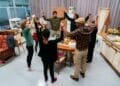 The Full Company in rehearsals for Nine Night Photo Helen Murray