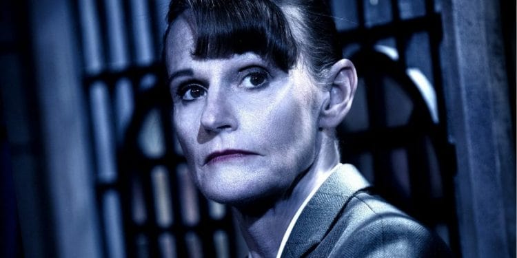 gwyneth strong as mrs boyle in the mousetrap uk tour. credit tristram kenton