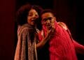 Rayxia Ojo as Ariadne and Marshall Defender Nyanhete as Icarus in Icarus at the Unicorn Theatre. Photo by Camilla Greenwell