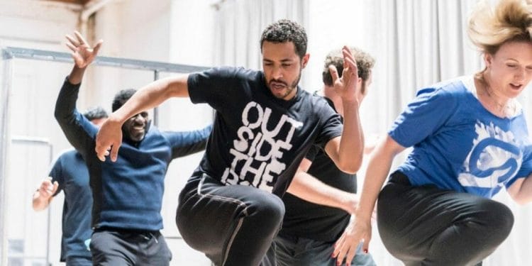 Cast in rehearsals for Jesus Hopped the A Train c Johan Persson