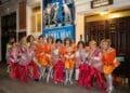 Former Dynamos arriving backstage to surprise audience MAMMA MIAs th Novello Theatre April credit Jeff Moore