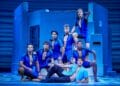 Cameron Burt as Sky front centre with the cast of MAMMA MIA Credit Brinkhoff Mögenburg