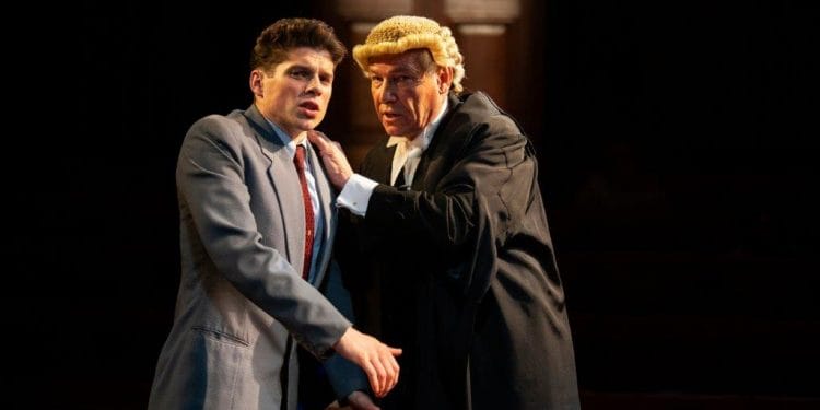 Lewis Cope and Simon Dutton in Witness for the Prosecution. Credit Ellie Kurttz