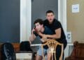 Philip Labey and Julian Moore Cook in rehearsals for WHILE THE SUN SHINES photo by Helen Murray