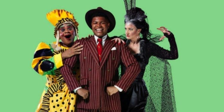 Clive Rowe Tarinn Callender and Anette McLaughlin in Hackney Empires Dick Whittington and his Cat c. mrperou