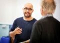 Director Jonathan OBoyle in rehearsals for The Astonishing Times of Timothy Cratchit credit Pamela Raith