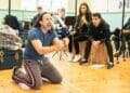 Trevor Whittaker and the cast in rehearsals for The Astonishing Times of Timothy Cratchit credit Pamela Raith