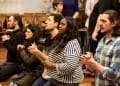 The cast in rehearsals for RAGS credit Pamela Raith