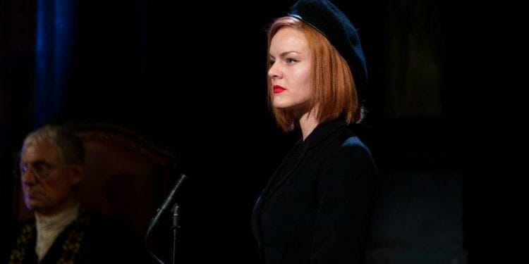 Alexandra Guelff as Romaine Vole in Witness for the Prosecution. Credit Ellie Kurttz