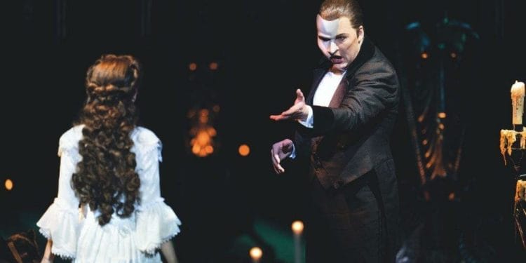 Killian Donnelly The Phantom Holly Anne Hull Christine Daae in The Phantom of the Opera Photo by Johan Persson