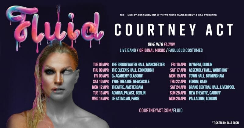 Courtney Act Announces New UK and Ireland Tour ‘Fluid’ for 2021 ...