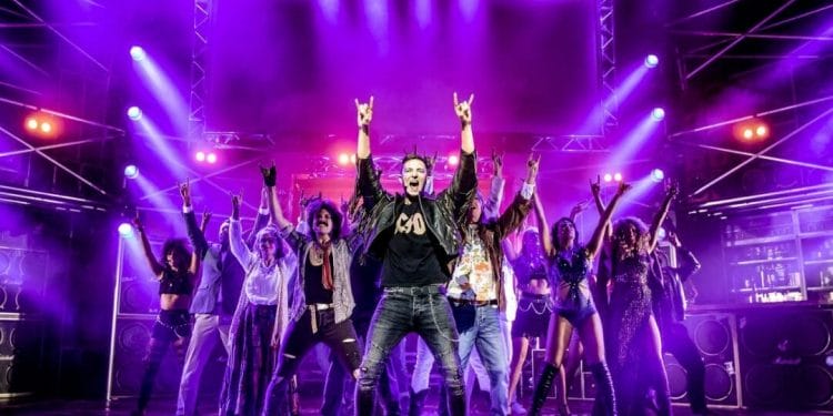 ROCK OF AGES. The Company of Rock of Ages previous Tour. Photo Richard Davenport
