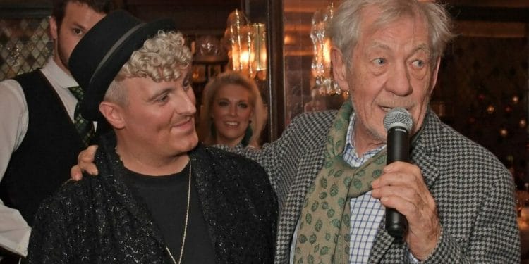 Carl Mullaney and Ian McKellen at One Night Only at The Ivy. Credit Dave Benett