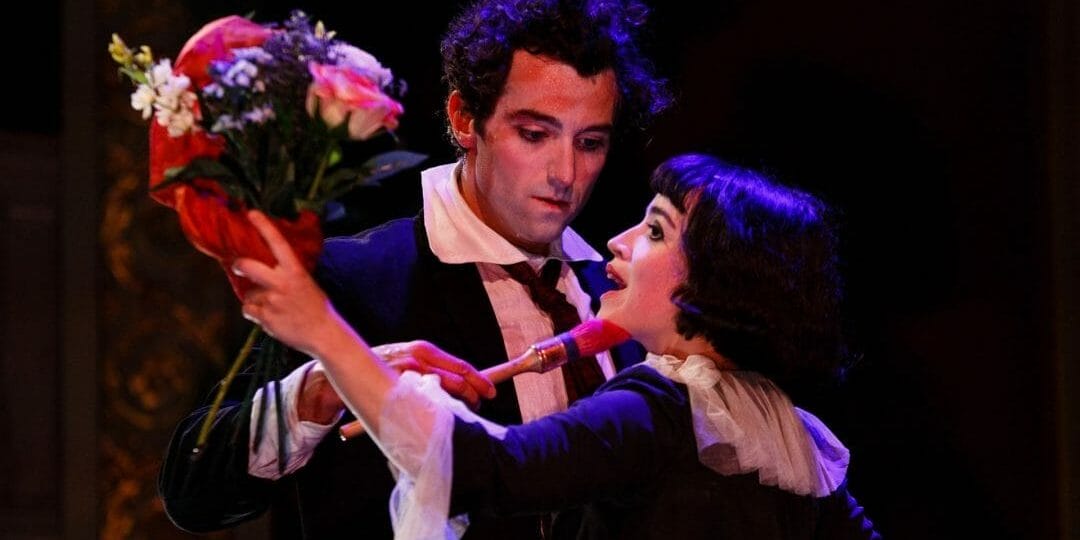 Kneehigh The Flying Lovers of Vitebsk c Steve Tanner Marc Antolin as Marc Chagall Audrey Brisson as Bella Chagall