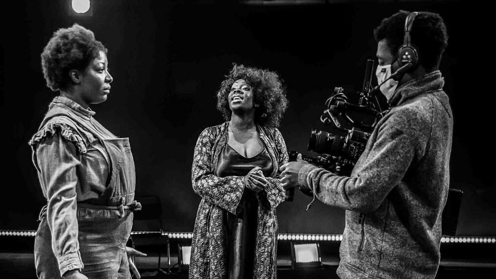 TShan Williams as Celie Carly Mercedes Dyer as Shug Avery and Crosscut Media Gimbal Operator Mbili Munthali The Color Purple at Home Photography by Pamela Raith