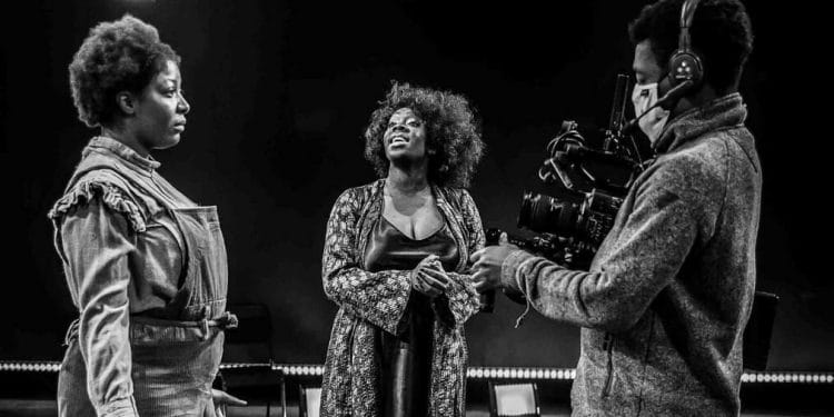 TShan Williams as Celie Carly Mercedes Dyer as Shug Avery and Crosscut Media Gimbal Operator Mbili Munthali The Color Purple at Home Photography by Pamela Raith