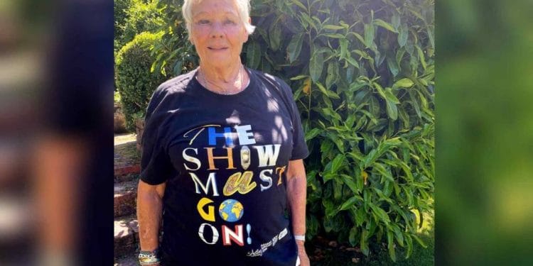 Dame Judi Dench with The Show Must Go On Merch