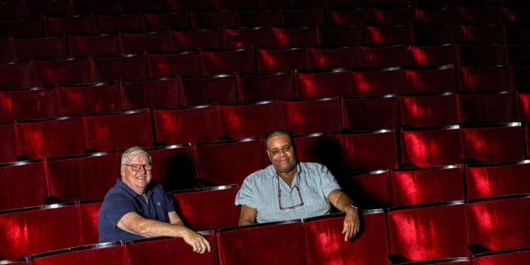 Co directors Tony Whittle and Clive Rowe Hackney Panto . Photo by Perou