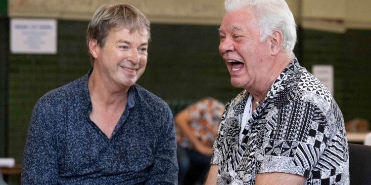 Julian Clary and Matthew Kelly in Rehearsal for The Dresser credit Alastair Muir