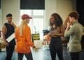 LtoR Rory Maguire Choreographer Xena Gusthart Joelle Moses Danny Whelan in rehearsals for Bat Out of Hell The Musical credit Chris Davis