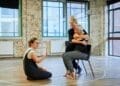 Abigail Graham director Sophie Melville Nina and Denise Black Pearl in rehearsal for Mum. Photo by The Other Richard.