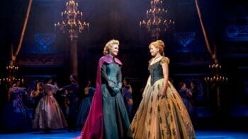 Disney's Frozen Samantha Barks (Elsa) Stephanie McKeon (Anna), Ensemble Photo by Johan Persson ©Disney Disney's Frozen Samantha Barks (Elsa) Stephanie McKeon (Anna), Ensemble Photo by Johan Persson ©Disney