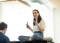 Molly Lynch in rehearsals for The Last Five Years credit Helen Maybanks