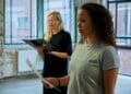 Sophie Melville Nina and Cat Simmons Jackie in rehearsal for Mum. Photo by The Other Richard.