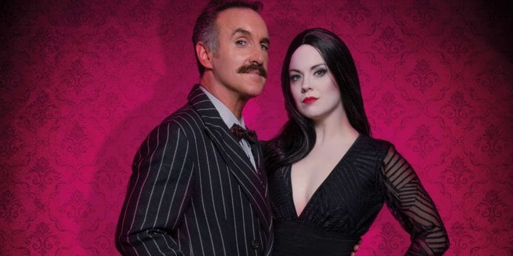 Cameron Blakely as Gomez and Joanne Clifton as Morticia. Credit Craig Sugden