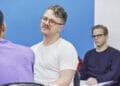 Michael Wlters David Ames and Giles Cooper rehearse Steve. Credit Richard Lakos from The Other Richard