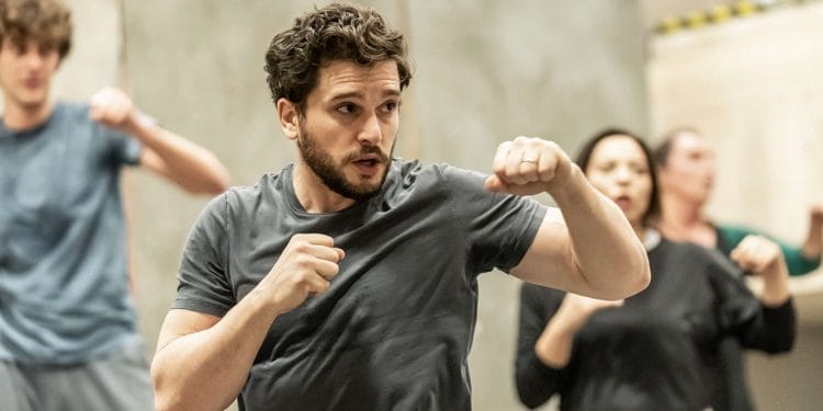 Kit Harington in rehearsals for Henry V at the Donmar Warehouse. Director Max Webster. Photo by Marc Brenner