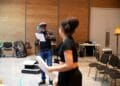Wil Johnson Ruby Barker. Running with Lions rehearsals. Credit Zeinab Batchelor