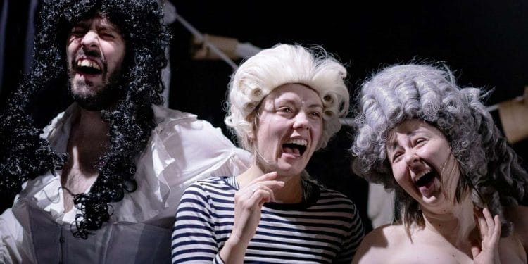 Laurie Coldwell Susannah Scott and Chloe Darke Dirty Corset Rehearsals Credit Bang Average Theatre