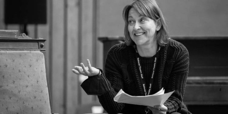 Nicola Walker Miss Moffat in rehearsal for The Corn is Green at the National Theatre Black and White Photo by Johan Persson