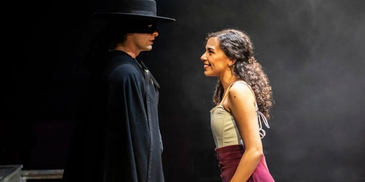 Benjamin Purkiss Zorro and Paige Fenlon Luisa in Zorro the Musical. Photo by Pamela Raith Photography
