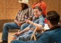 Raphael Bushay and Liza Sadovy in Rodgers Hammersteins Oklahoma at the Young Vic credit Marc Brenner