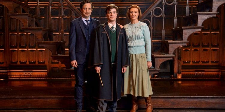 L r Sam Crane Harry Potter Thomas Grant Albus Potter and Frances Grey Ginny Potter photo by Manuel Harlan